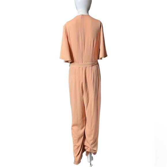 Favlux Angel Sleeve Belted Jumpsuit Pink Size Medium - Picture 6 of 7